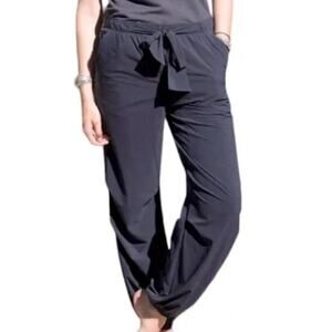 Paskho Serene Ultra Comfortable Baggy Jogger Pants Tie Front Gray Womens Size M
